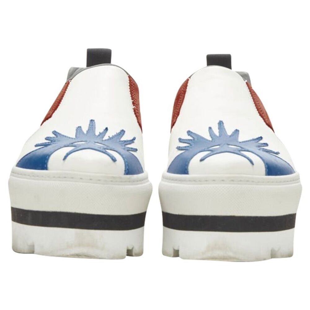 Msgm Leather Starburst Patchwork Point Toe Platfo… - image 4